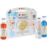 Игрушка Primo Crafts 3312SLIMESET2 Set de slime strălucitor 5x240ml, 3 lipici colorați, 1 perlescent, 1 activator pentru slime