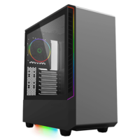 Case ATX GAMEMAX Panda T802, 1x120mm ARGB fan, 3xARGB LED strip, PWM/Rainbow HUB, USB3.0, TG, Black