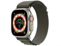 Apple Watch Ultra GPS + Cellular, 49mm Titanium Case with Green Alpine Loop - Medium, MQFN3