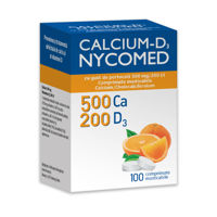 Calciu-D3 Nycomed comp.masticab.500mg+200UI N 100 portocala  (TVA 20%)