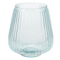 Ваза Holland 22527 стеклянная Stripes H19cm, D16cm, прозрачная
