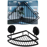 Аксессуар для ванной Promstore 28943 Raft de colt pe ventuze Bathroom 20x20x12.5cm, negru, metal