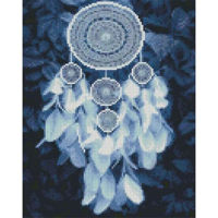 Tablou pe numere Strateg HX448 Алмазная мозайка Ловец снов из перьев 40x50