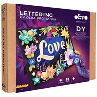 Набор для творчества Okto 10049 Tablou 3D cu plastilină aerată Air Clay 30x40сm: LOVE