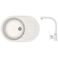 Мойка кухонная со смесителем Dr.Gans Berta 760 + SanDonna F 7103 alb