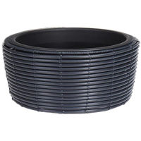 Ghiveci pentru flori Promstore 50617.1 Ghiveci pentru flori Cercuri D44cm H21cm negru