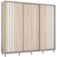 Dulap Mobildor-Lux Aron uși glisante din PAL cu lamele (240x60x200H cm) Sonoma