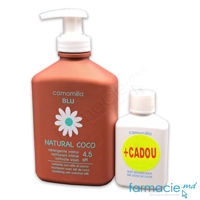 Camomilla Blu Natural Coco pH 4.5 gel intim cocos, musetel 300ml + Camomilla Blu Gel dus Delicat 50ml CADOU