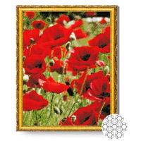 Tablou pe numere Art Gallery GA85946 Mozaic cu diamante 40x50cm Maci aprinsi