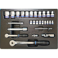 Набор ручных инструментов King Tony 9-7527MR набор 1/4" и 1/2" головок 6 гран. принадл. 27 пр.