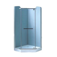 Cabină de duș MPN 900X900X2000, cada joasa, forma pentagonala, sticla transparenta