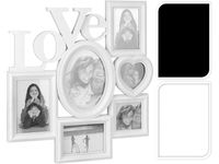 Фоторамка-коллаж 6фото (разные формы) "Love", белая/черная