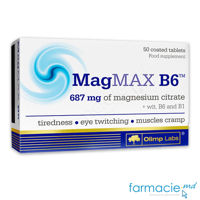MagMAX B6 (Magneziu citrat 687mg+Vit B6+Vit B1) comp. N50 Olimp