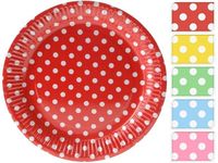Набор тарелок бумажных "горошек" 10шт, 18cm, 5цветов