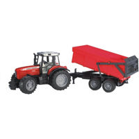 Машина Bruder 2045 Tractor cu remorca Massey Ferguson, 43225