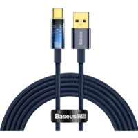 Кабель для моб. устройства Baseus CATS000303 Explorer Smart Temperature USB-A to Type-C 5A 100W 2m, Blue