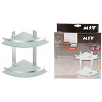 Полка для ванной MSV 53682 Raft de colt cu 2 nivele Tabarca 24x24xH30cm, sticla