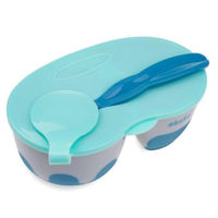 Посуда для кормления Akuku A0303 Двухсекционная тарелочка Grey/Blue