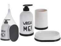 Set pentru baie din plastic Bathroom 4buc "Wash me", alb