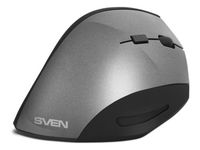 Wireless Mouse SVEN RX-580SW, Vertica, Optical, 800-1600 dpi, 6 buttons, Ergonomic, 300 mAh, Grey