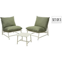 Mobilier pentru grădină Holland 55317 Set mobilier 5 unitati: masa, 2 scaune + 2 saltele, alb