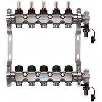 Комплект распределителей Sesta Colector inox pardoseala 12 cai cu debitmetru 1'-3/4
