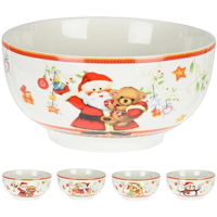 Салатница Promstore 36758 Salatiera 14cm, 600ml, Personaje de Crăciun, porțelan (în asort.)