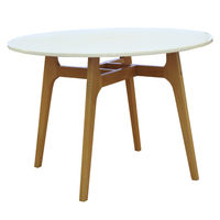 купить Пластиковый стол с деревяннами ножками, 1000x1000x710 мм, белый в Кишинёве