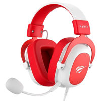Gaming Headset Havit H2002d, 53mm driver, 20-20kHz, 64 Ohm, 110dB, 1.7m, 3.5mm, White/Red