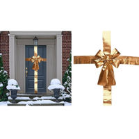 Decor de Crăciun și Anul Nou Promstore 56460 Fundita decorativa pentru ușă 33x10x42сm, stofa brocart aurie