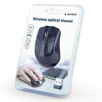 Wireless Mouse Gembird MUSW-4B-04, Optical, 800-1600 dpi, 4 buttons, Ambidextrous, 2xAAA, Black