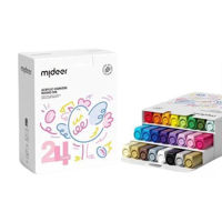 Set de creație Mideer MD1257 Set de markere acrilice cu vârf rotund, 24 culori