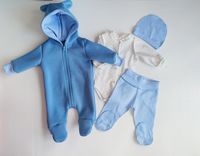Комплект для новорожденных (Комбинезон+Боди+Ползунки+ Шапочка) Pampy (1-3 мес.) Blue & White