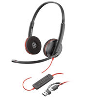 Наушники игровые Poly Blackwire 3220 Stereo + USB-C/A Adapter