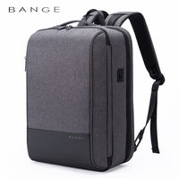 Мужской многофункциональный рюкзак Bange  K87 для ноутбука 15.6", c USB портом, водонепроницаемый, cерый