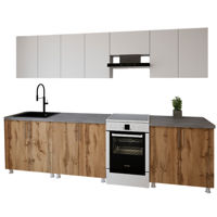 Мебель для кухни Smartex (30040) K1 300cm Alb+Stejar inchis