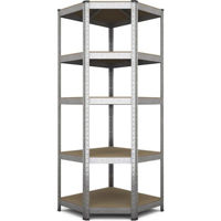 Cтеллаж складской Nex Home Raft metalic colț Budget 1800x700x400x425mm, 5 nivele MDF, galvanizat