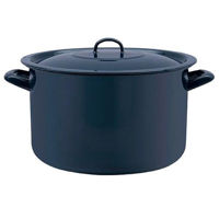 Кастрюля профессиональная Metalac 54132 emailată 30cm, 12.5l, capac din metal, albastru inchis