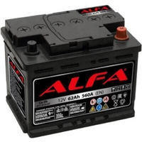 Автомобильный аккумулятор ALFA 62 AH 510A (242x175x190)
