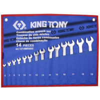 Ключ гаечный King Tony 1214MRN05 ключи комбинированные 6-19мм 14 пр. (Tetoron)