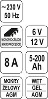 купить YATO ЗАРЯДНОЕ УСТРОЙСТВО 6/12V 8А 5-200AH в Кишинёве 
