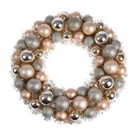 Decor de Crăciun și Anul Nou Promstore 49330 Coroana decorativa de Craciun din globuri D39cm, aurie