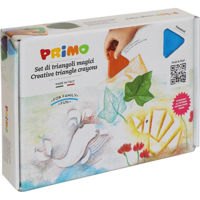 Набор для творчества Primo Crafts 0721TRI8ST Creioane de ceara triunghiulare 8 culori + șabloane