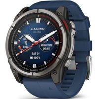 Смарт часы Garmin quatix® 8 51 mm, Sapphire AMOLED, Titanium bezel/Captain blue silicone band (010-02905-91)