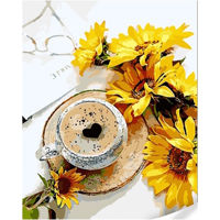 Tablou pe numere Strateg R 9 / 5 (GS1615)(73783) Cafea cu floarea soarelui, 40x50 cm