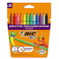 Set de creație BIC 56885 Markere colorate ultralavabile Kid Couleur, 12buc