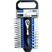 Set de unelte de mână Hyundai HY-59634 Set chei clichet cu tubulare + biti 1/4 (27buc)