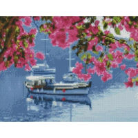 Tablou pe numere Strateg HX431 Алмазная мозайка Корабль на воде 30x40