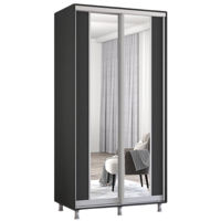 Dulap Mobildor-Lux Aron-S uși glisante din PAL cu oglindă vertical (120x60x210H cm) Anthracite