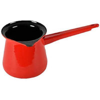 Турка для кофе Metalac 54137 Эмалированный чайник, красный, 0,1 л, на 1 чашку